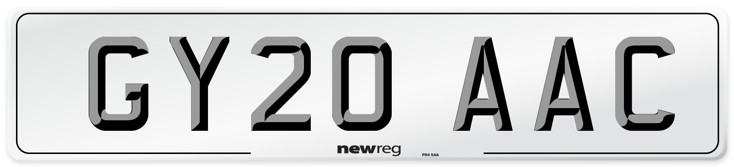 GY20 AAC Number Plate from New Reg